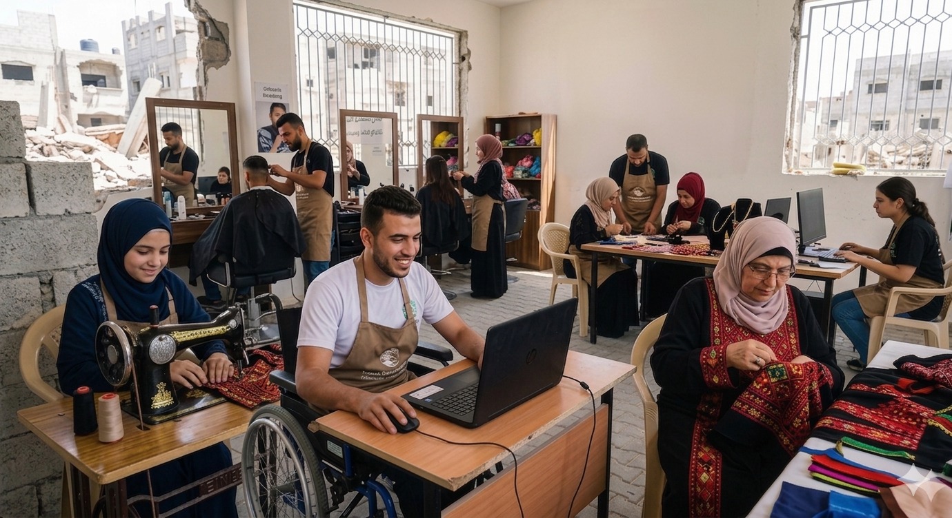 مجموعة متدربين يعملون معاً في جلسة تدريبية